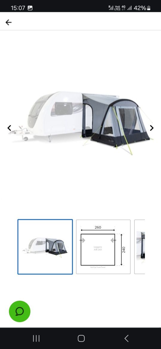 Cort rulota gonflabil,Kampa rapid air 260