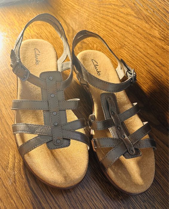 Sandale Clarks Piele Bronz