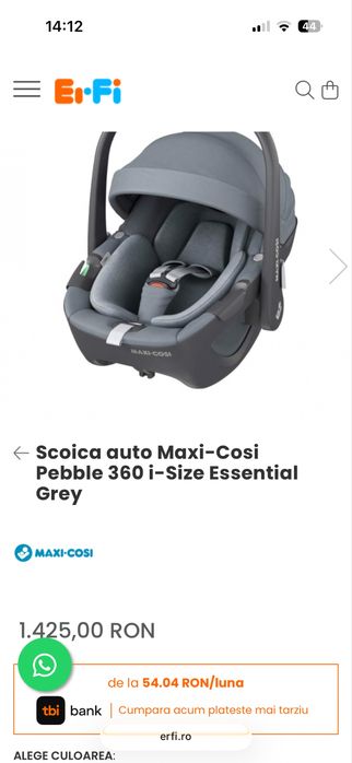 Scoica/Scaun auto Maxi Cosi Pebble 360