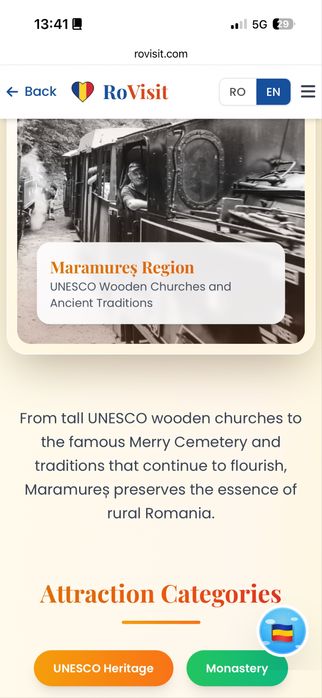 Website Turistic Bilingv de Vânzare: RoVisit.Com & RoVisit.Ro cu chat