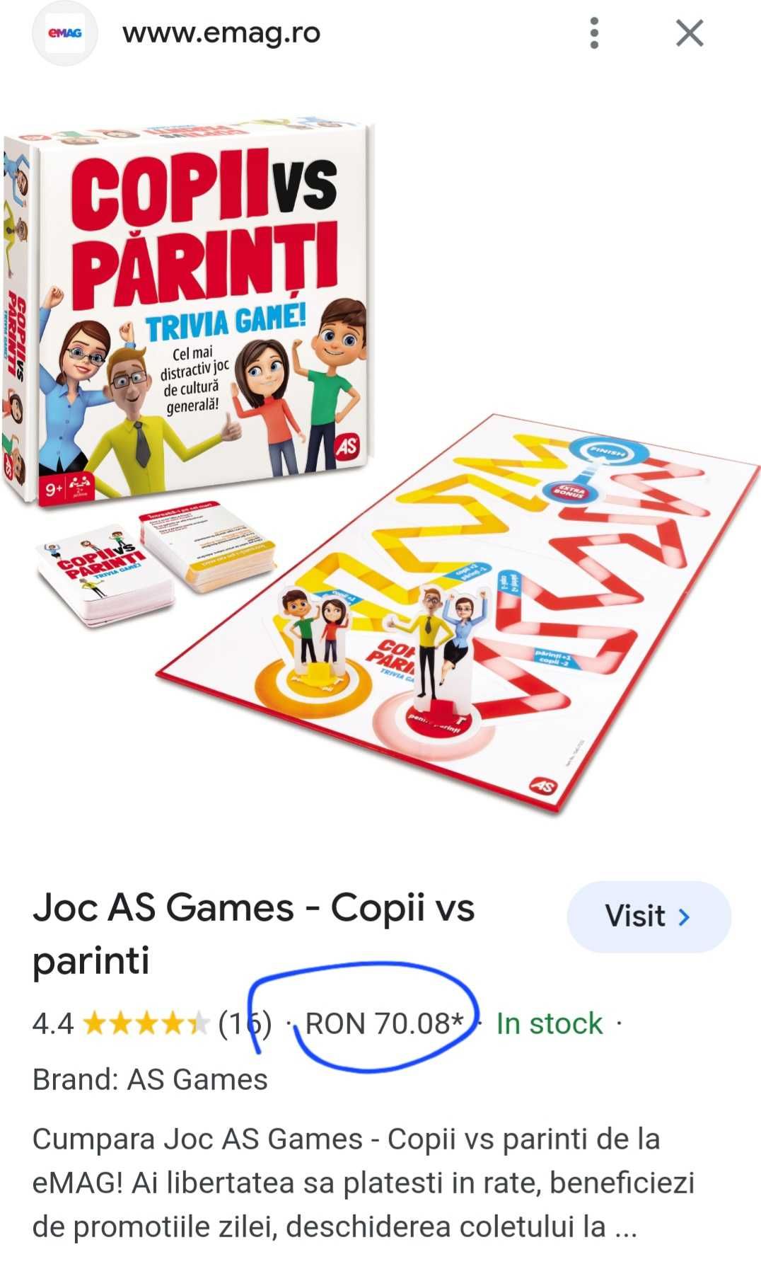 Joc Copii vs Parinti Trivia Games NOU