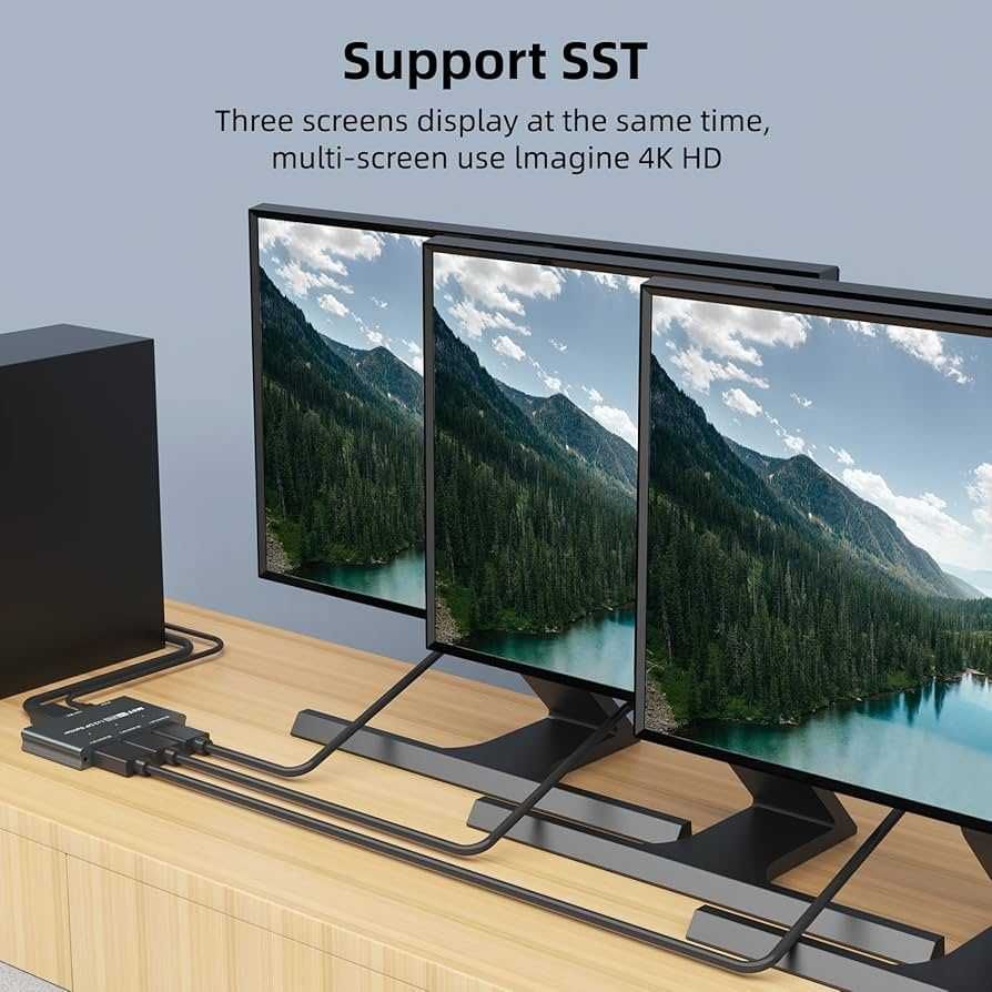 8K Дисплей порт сплитер към 3 DP порта в режими Mirror само за windows
