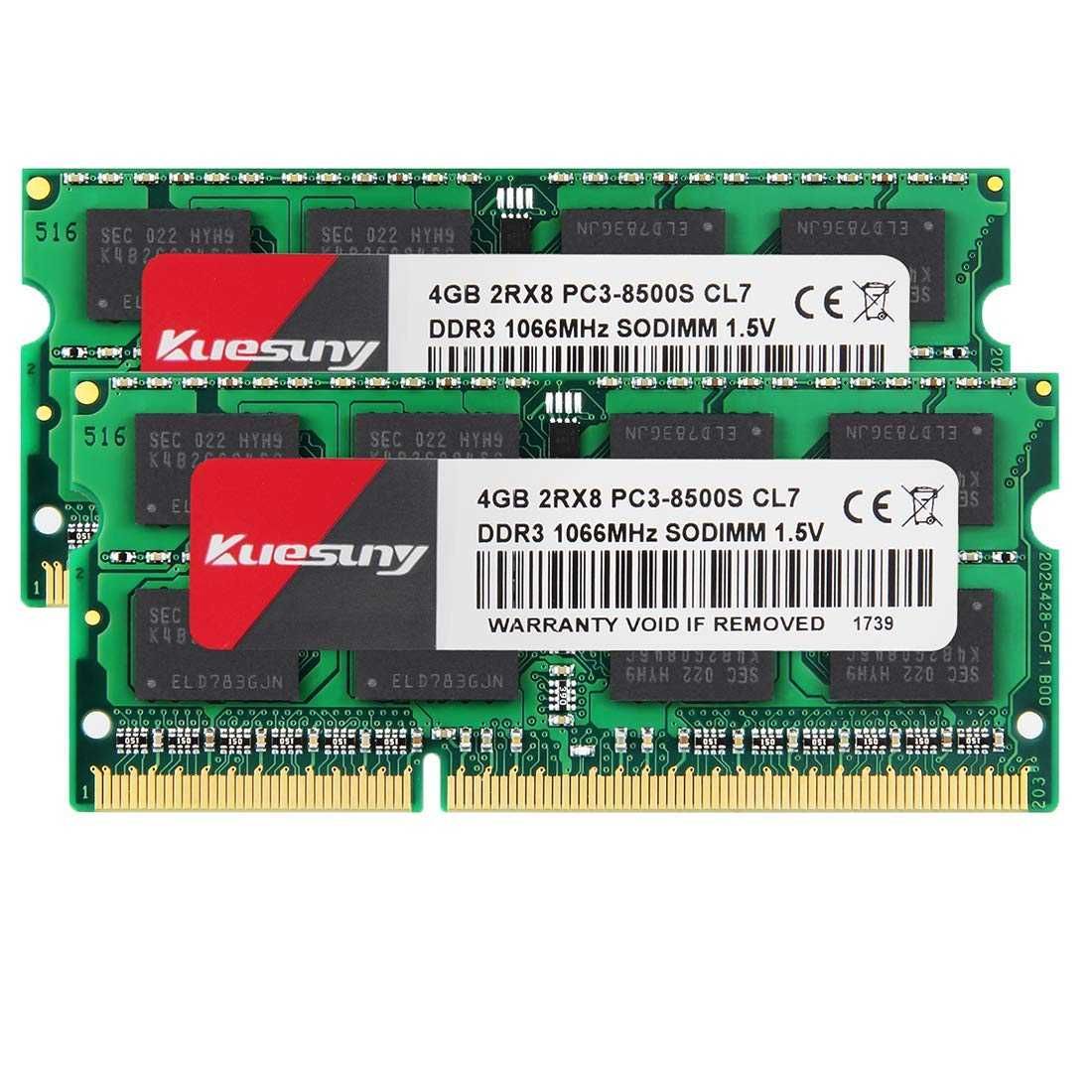 Memorie Laptop Kuesuny 2 X 4GB DDR3 1066 Mhz, 1.5V, CL7 Green
