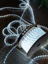 Tub flexibil luminos cu LED, 50 m,  exterior IP65, alb rece
