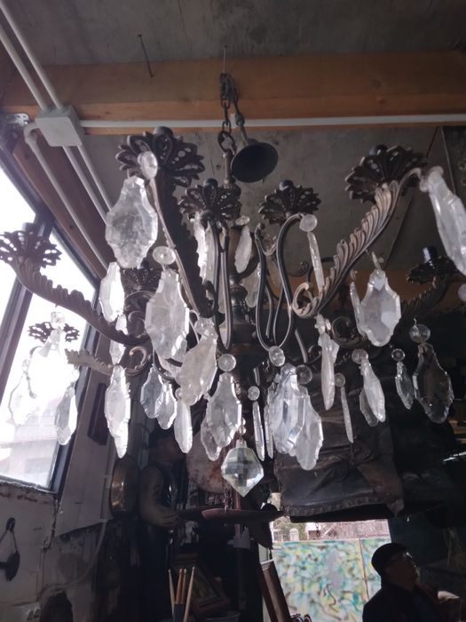 Candelabru / lustra din bronz și cristal, Louis al XV lea