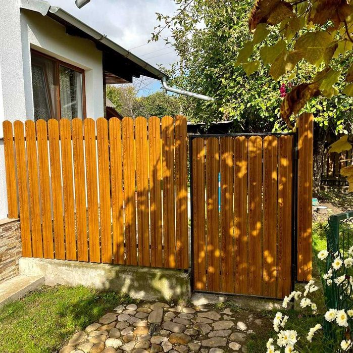 Garduri si porti din panou stil jaluzele, sipca metalica, plasa si BCA