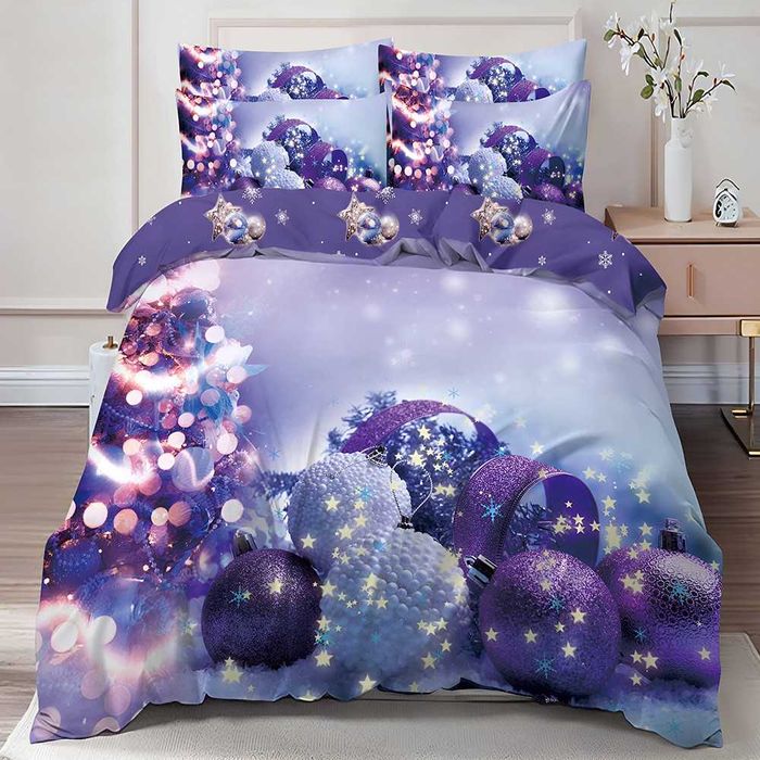 Двулицево коледно спално бельо (Реално изображение), 6 части