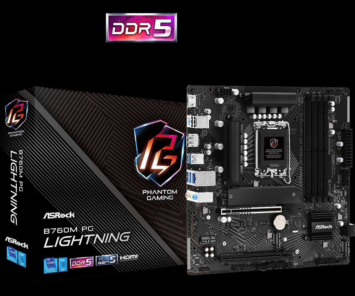 Материнская плата ASRock B760M PG Lighting, LGA1700 DDR5