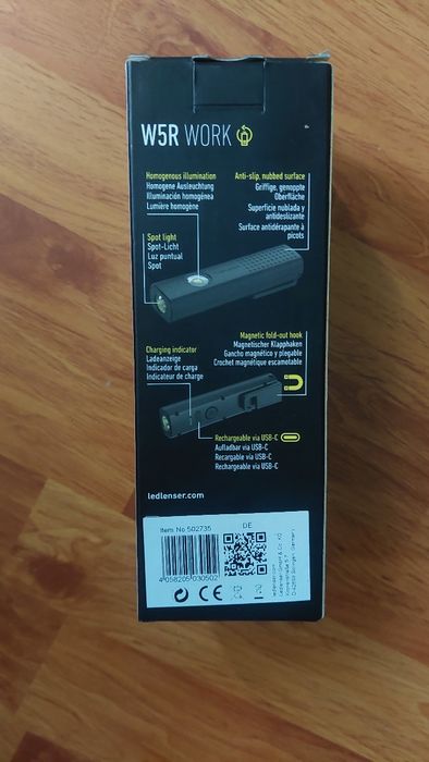 LEDLENSER Lanterna W5R Work Black 600LM+USB