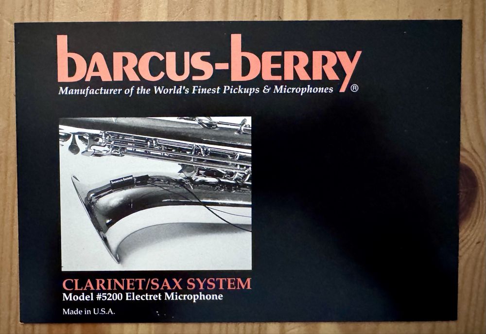Микрофон за саксофон, кларинет, хармоника Barcus-Berry 5200