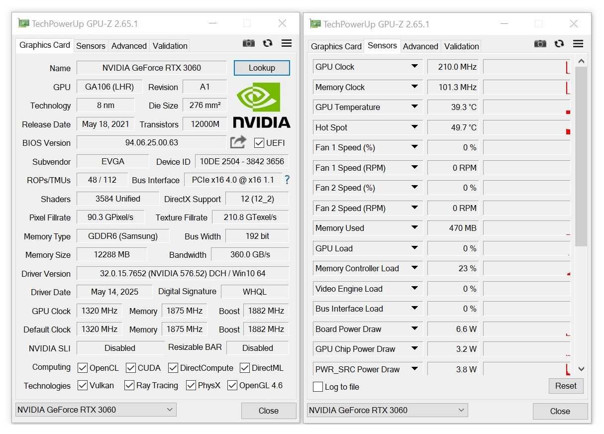 Видео карта GPU EVGA RTX 3060 XC 12GB GDDR6 192 bit DisplayPort/HDMI