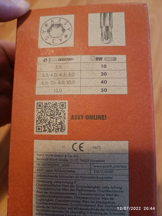 Suruburi lemn  8x120 Wurth