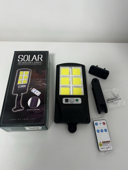 Lampa cu panou solar/ Telecomanda/ Suport prindere