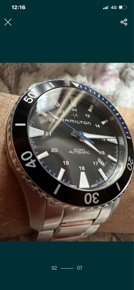 Часы Hamilton Khaki Navy Scuba Automatic Batman Bezel