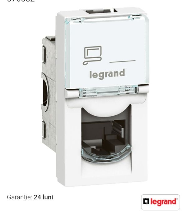 Priza Date RJ45 CAT6 UTP internet Legrand Mosaic alb 076561 Smart Hous