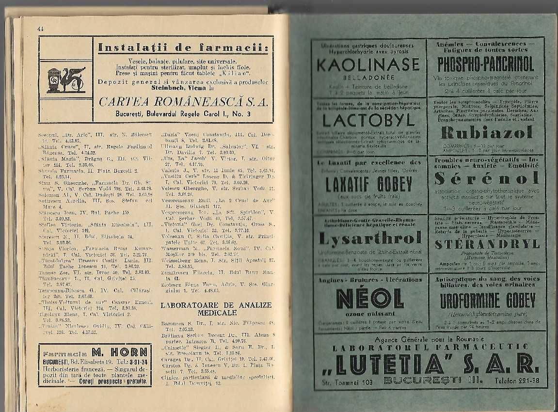 Anuarul Medical 1938 ed. Aesculap carte de colectie