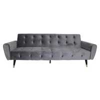 Стилен диван MECO - с функция 'Сън' - Сиво кадифе 219x83x83 см