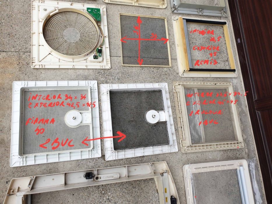 Rame trape rulote, autorulote, cu rulouri antiinsecte si/sau antisolar