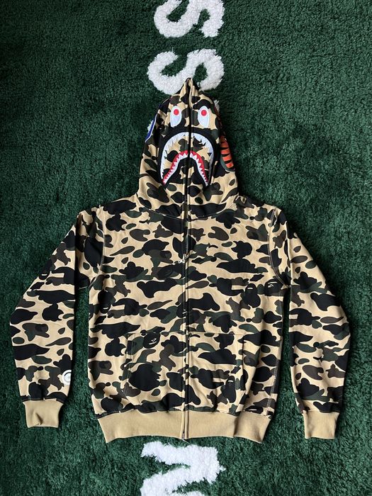 Hanorac Bape Shark Desert S, M - Zip Up Camo Hoodie