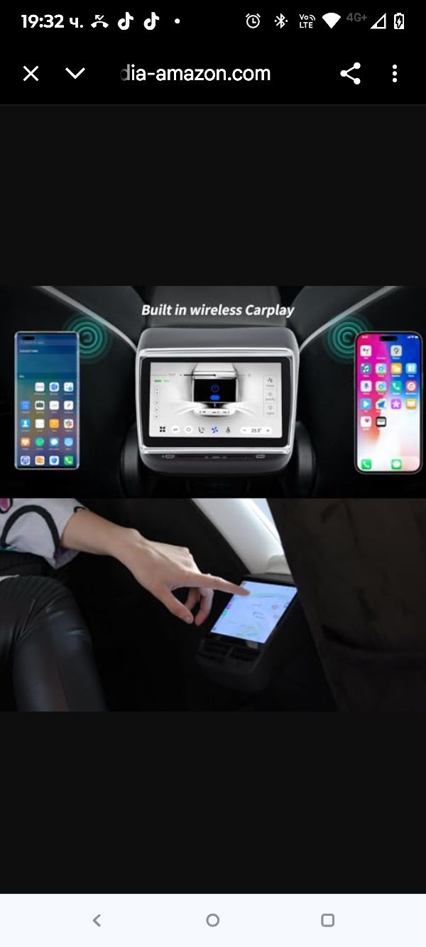 7.2-инчов екран за задните седалки за Tesla Model 3Y 4GB 32GB LCD сенз
