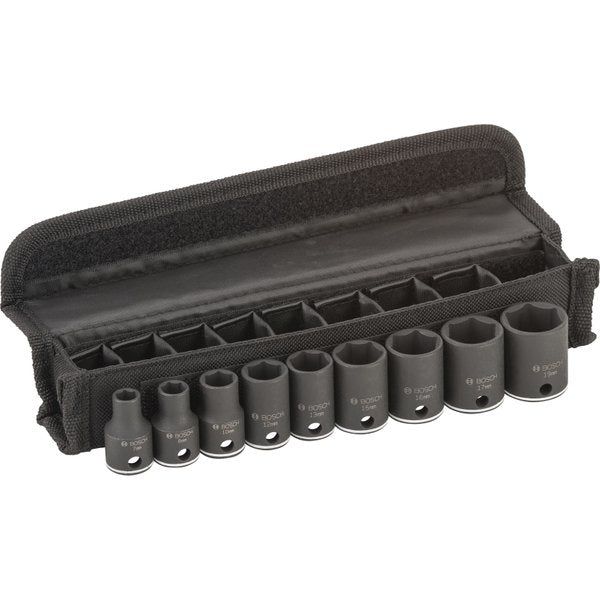 Set 9 chei tubulare de impact, 3/8 inch. standard, 7-19mm, Bosch