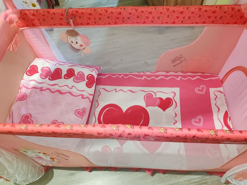 Детска кошара Lorelli Magic Sleep - Princess, розова