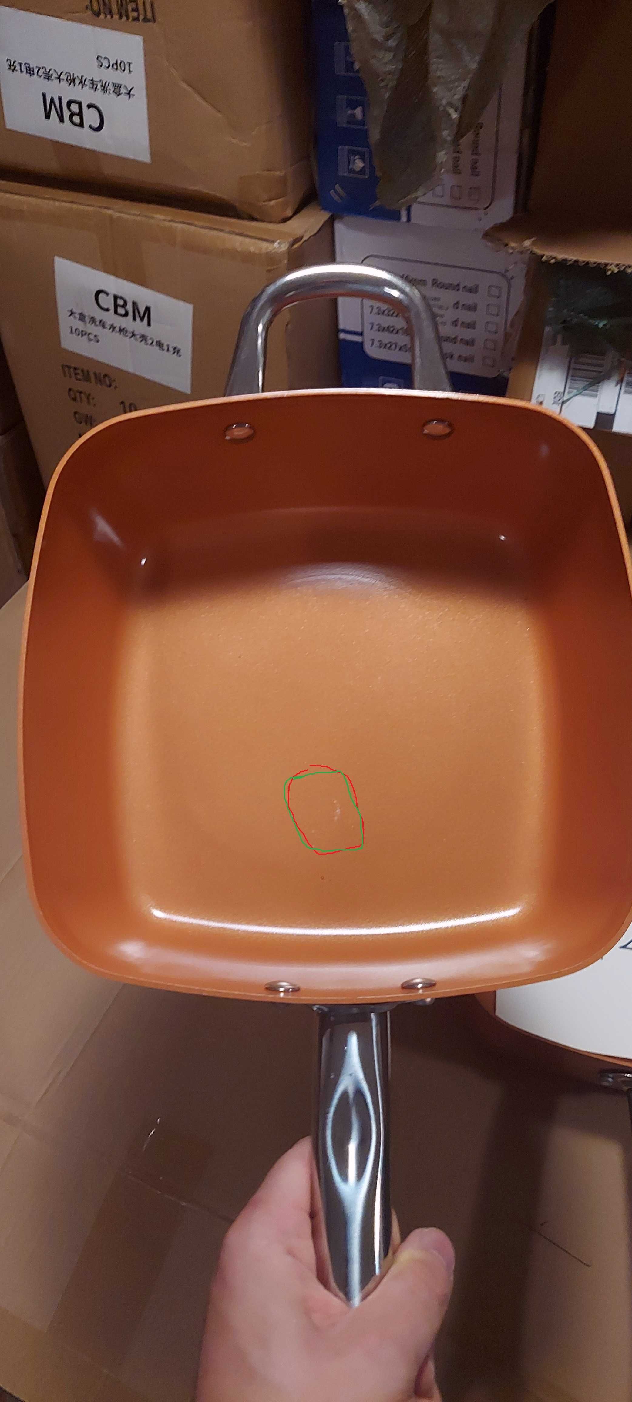 Нов меден тиган Copper Pan Комплект 6 в 1 Незалепващ С лека драскотина