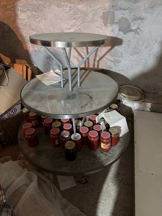 Этажерка стеллаж на колесиках в магазин салон 120 см