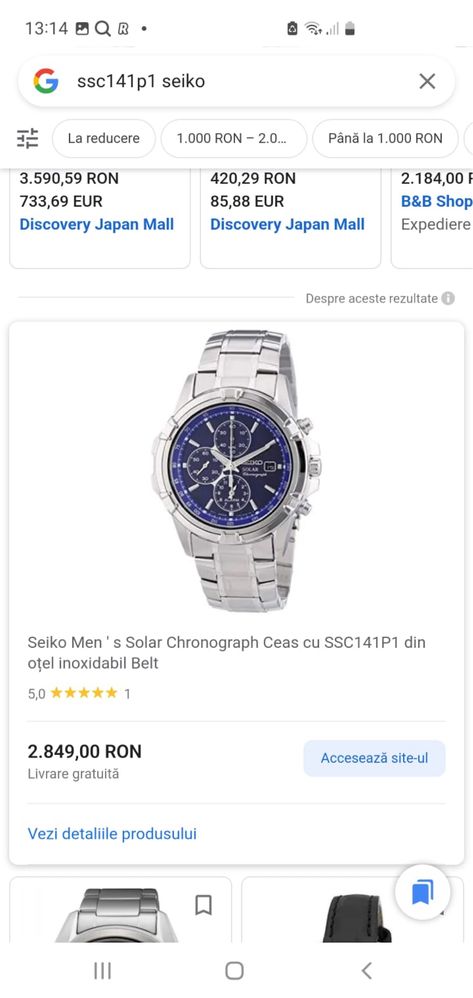 Ceas barbatesc Seiko Solar