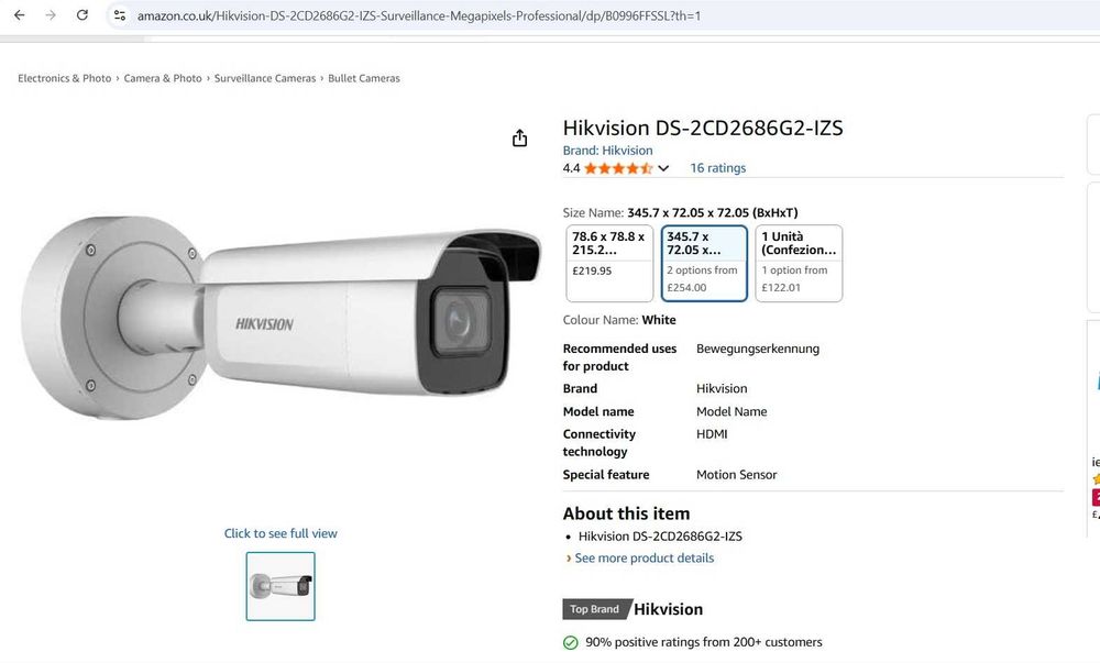 Camera IP exterior Hikvision AcuSense DarkFighter DS-2CD2686G2-IZS