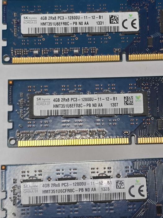 Memorie RAM desktop Hynix 4GB PC3-12800U DDR3 1600MHz