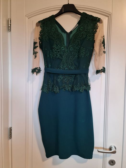 Rochie verde cu dantela