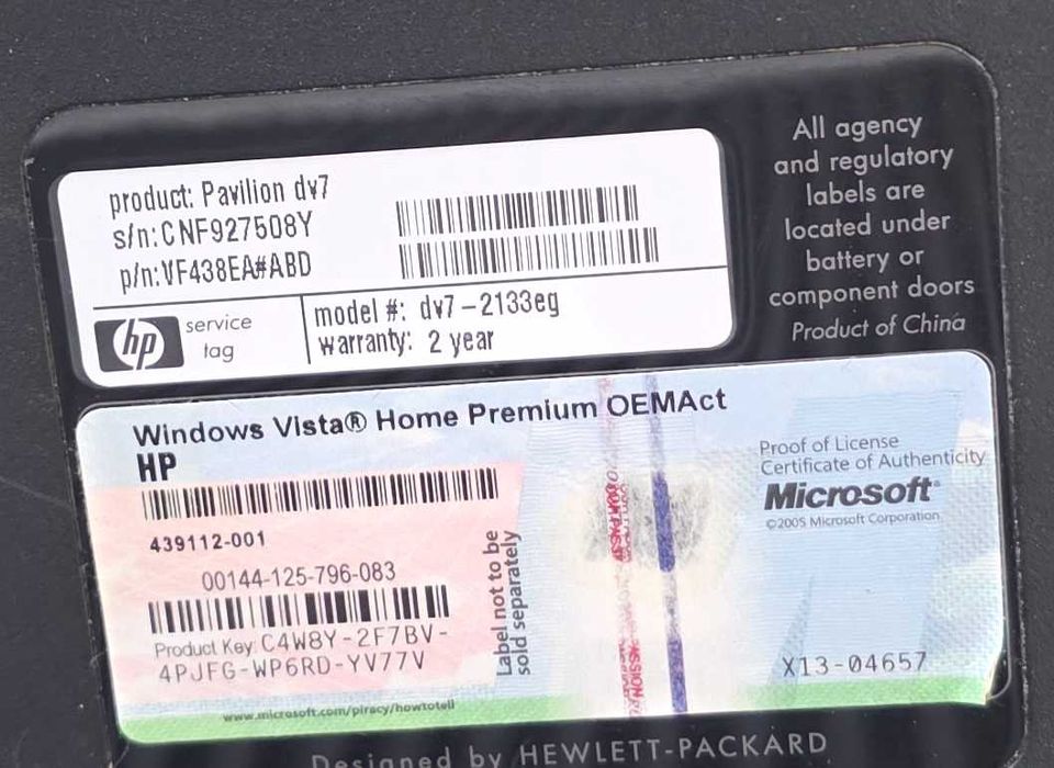 Laptop core2duo - Hp Pavilion DV7-2133eg - functional,instalat,complet