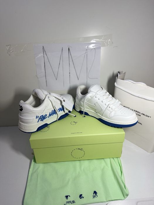 Adidasi sneakers off white ‘’for walking’’ blue shoes