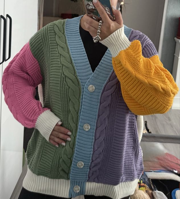 Cardigan colorat , marime universala