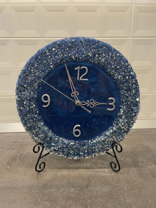 Ceas de perete din rășină cu cristale diametru 30 cm