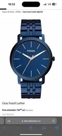 Ceas barbati Fossil Luther blue 44 mm