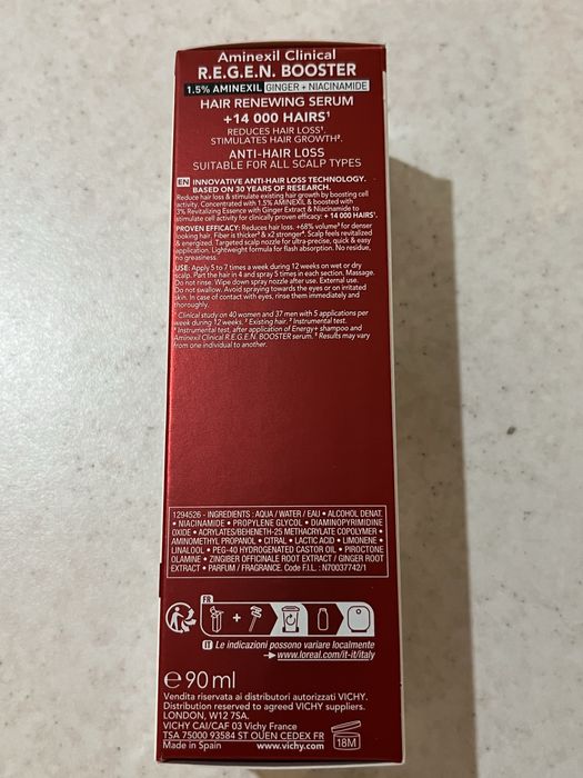 Dercos Aminexil REGEN Booster серум против косопад