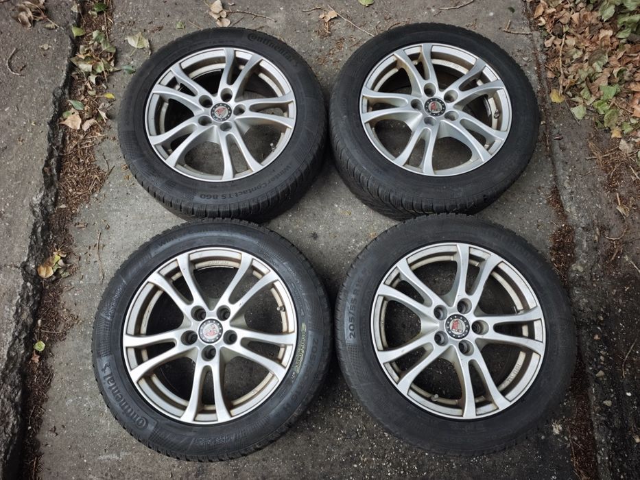 Jante aliaj Platin 5x105, 6,5jx16, ET38 cu anv iarna 205/55/16, 4-6mm