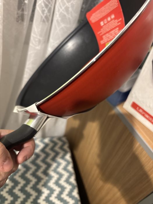 Tigaie Wok Tefal Daily Chef, 28 cm, rosu, inductie