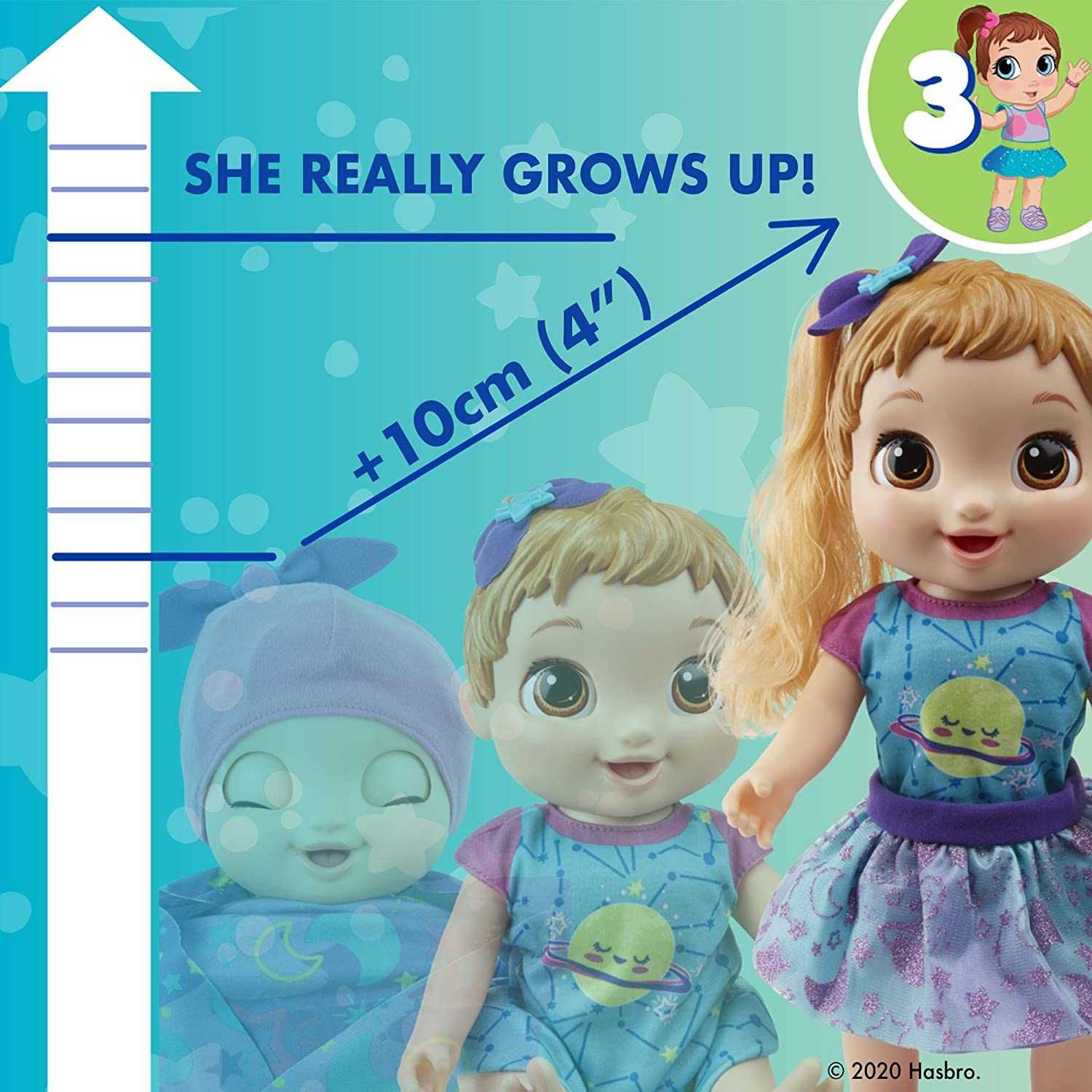 Кукла интерактивная Baby Alive Grows Up растущая 3 в 1
