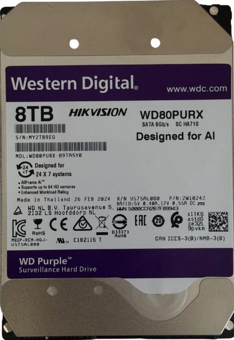 Продам жёсткий диск HDD Western Digital WD80PURX 8000 Гб