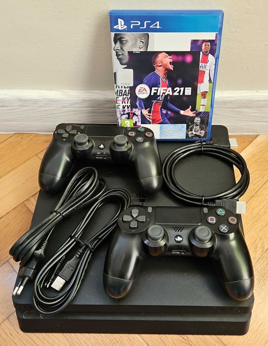 Playstation 4 Slim 1TB PS4 Плейстейшън конзола 2 джойстика PS 1ТБ FIFA