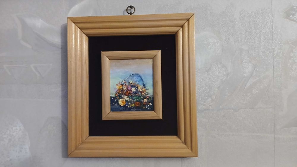 Tablouri miniatura pictate sub lupa in ulei pe panza CADOUL IDEAL
