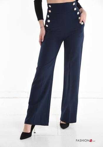 Pantaloni moderni,talie inalta, cu butoni si buzunare,made Italy,S,M,L