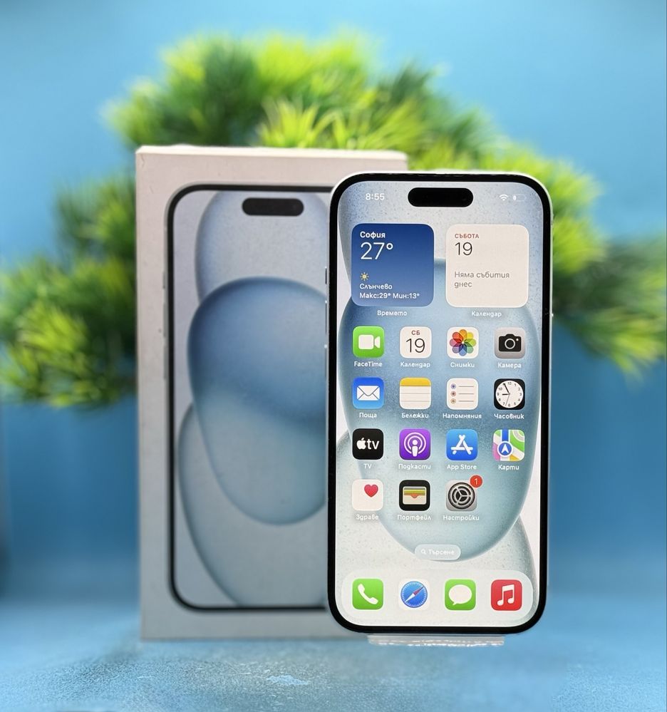 ОТЛИЧЕН!!! Apple iPhone 15, 128GB, 5G, Blue