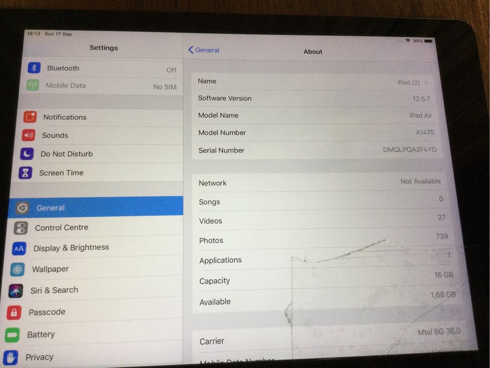 Apple iPad Air 9.7 16GB+celluar 4G A1475