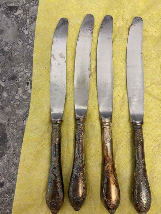 Ножи столовые мельхиор 4 шт советский