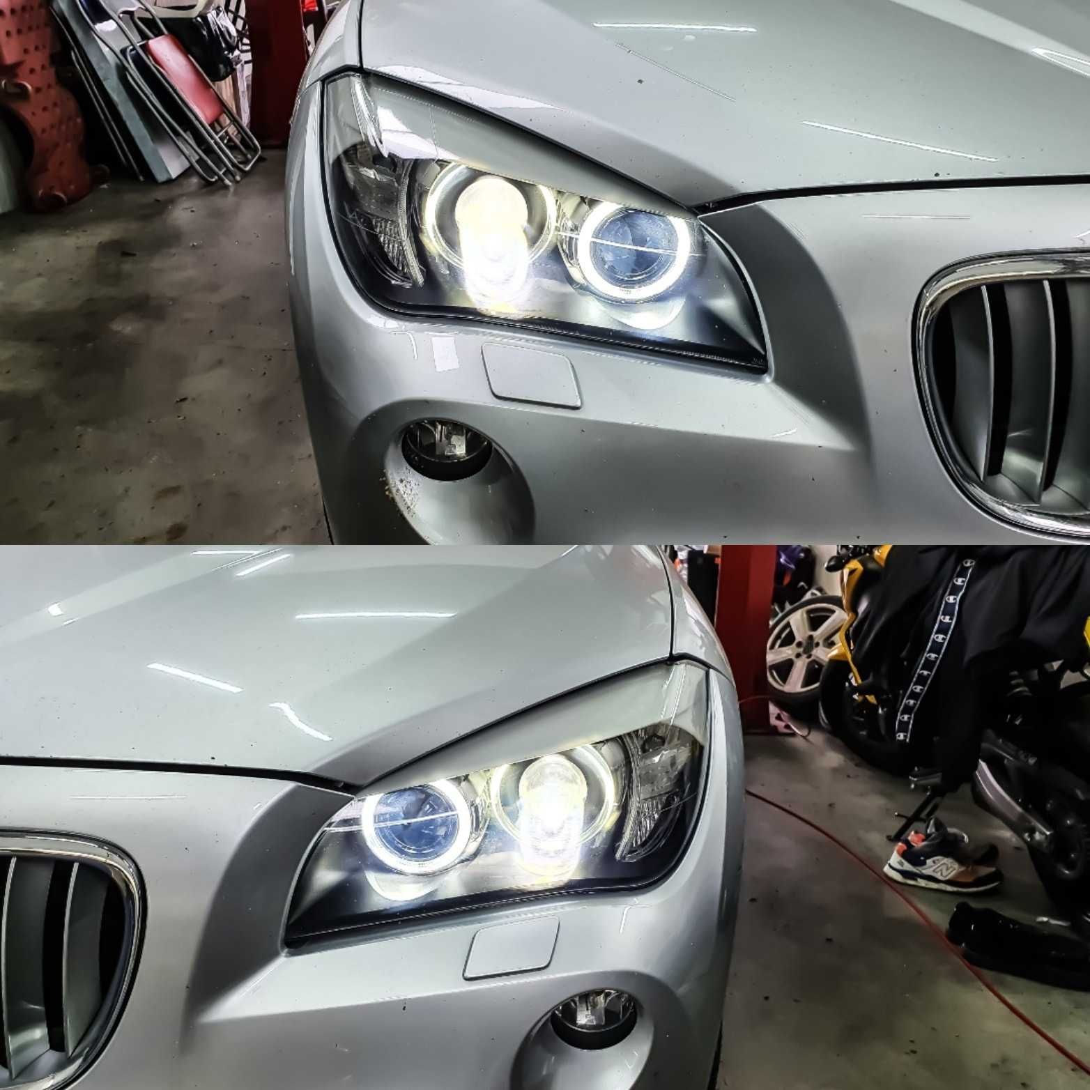 Lupe Morimoto+Kit Led 60W +Angel eyes Led SAMSUNG BMW X1/X3