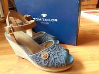 Sandale damă Tom Tailor, bleu cu bej, măr.39